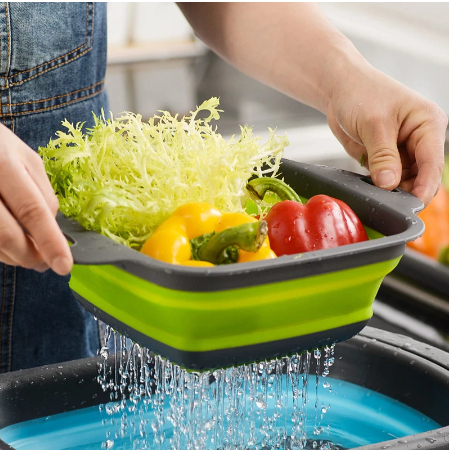 Silicone Foldable Strainer For Fruits and Vegetables